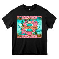 Black teacher floral pencil tumbler Heavy Core Tee - BundleAndBundleShop