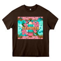 Chocolate Brown teacher floral pencil tumbler Heavy Core Tee - BundleAndBundleShop