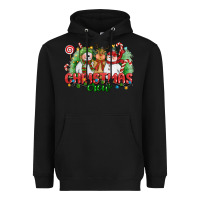 Black christmas crew polar bear reindeer and snowman Heavyweight Hoodie - CowGirlArtShop