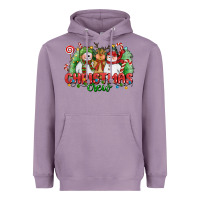 Lavender christmas crew polar bear reindeer and snowman Heavyweight Hoodie - CowGirlArtShop