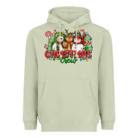 Matcha christmas crew polar bear reindeer and snowman Heavyweight Hoodie - CowGirlArtShop