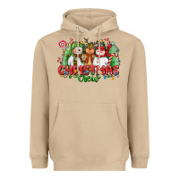 Mushroom christmas crew polar bear reindeer and snowman Heavyweight Hoodie - CowGirlArtShop