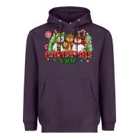 Plum christmas crew polar bear reindeer and snowman Heavyweight Hoodie - CowGirlArtShop