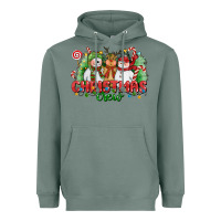 Christmas Crew Polar Bear Reindeer And Snowman Heavyweight Hoodie | Teevron