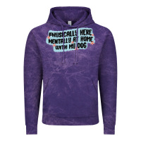 Cloud Purple physically here mentally at home with my dog Vintage Hoodie - MaliasSmallBusiness