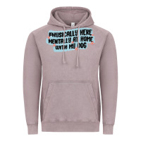 Physically Here Mentally At Home With My Dog Vintage Hoodie | Teevron