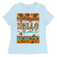Baby Blue Hello fall Ladies Tee - Artiststas