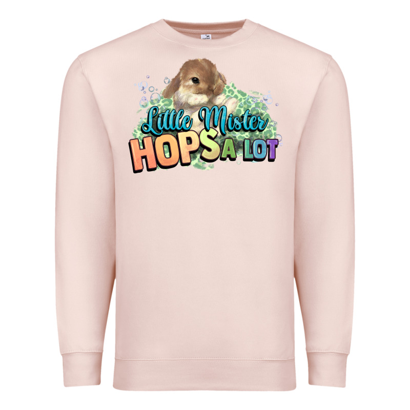 Little Mister Hops A Lot Easter Day Premium Sweatshirt by HowdyJamesFarm | Teevron