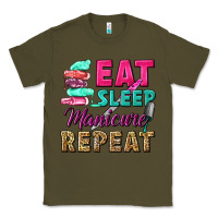 Army Green eat sleep manicure repeat Classic Tee - NancyCooperArtShop