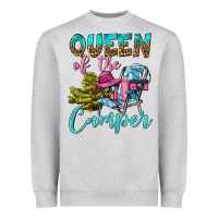Heather Grey Queen Of The Camper Heavyweight Sweatshirt - BundleAndBundleShop