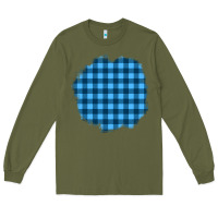 Army Green Winter Tartan Patch Long Sleeve Tee - BundleAndBundleShop
