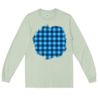 Matcha Winter Tartan Patch Long Sleeve Tee - BundleAndBundleShop
