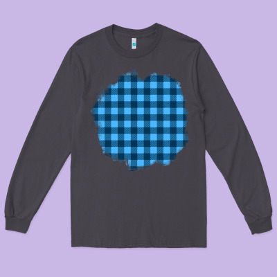 Winter Tartan Patch Long Sleeve Tee Designed By Bundleandbundleshop