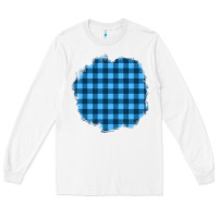 White Winter Tartan Patch Long Sleeve Tee - BundleAndBundleShop