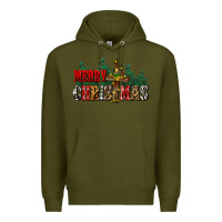 Army Green merry christmas  cross Premium Hoodie - CowGirlArtShop