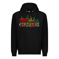 Black merry christmas  cross Premium Hoodie - CowGirlArtShop