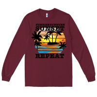 Burgundy sunrise sunburn sunset repeat Long Sleeve Tee - JahusDesignShop