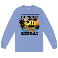 Colony Blue sunrise sunburn sunset repeat Long Sleeve Tee - JahusDesignShop