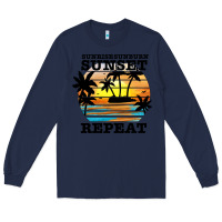 Navy sunrise sunburn sunset repeat Long Sleeve Tee - JahusDesignShop
