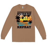 Toasted Coconut sunrise sunburn sunset repeat Long Sleeve Tee - JahusDesignShop