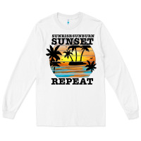 White sunrise sunburn sunset repeat Long Sleeve Tee - JahusDesignShop