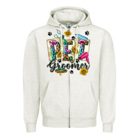 Oatmeal Heather Western Pet Groomer Zipper Hoodie - texasbilliewilder