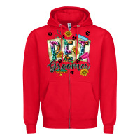 Red Western Pet Groomer Zipper Hoodie - texasbilliewilder