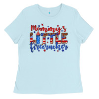 Baby Blue mommy’s little firecracker Ladies Tee - JahusDesignShop