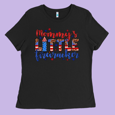 Mommy’s Little Firecracker Ladies Tee Designed By Jahusdesignshop