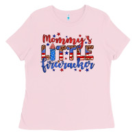 Bubblegum Pink mommy’s little firecracker Ladies Tee - JahusDesignShop