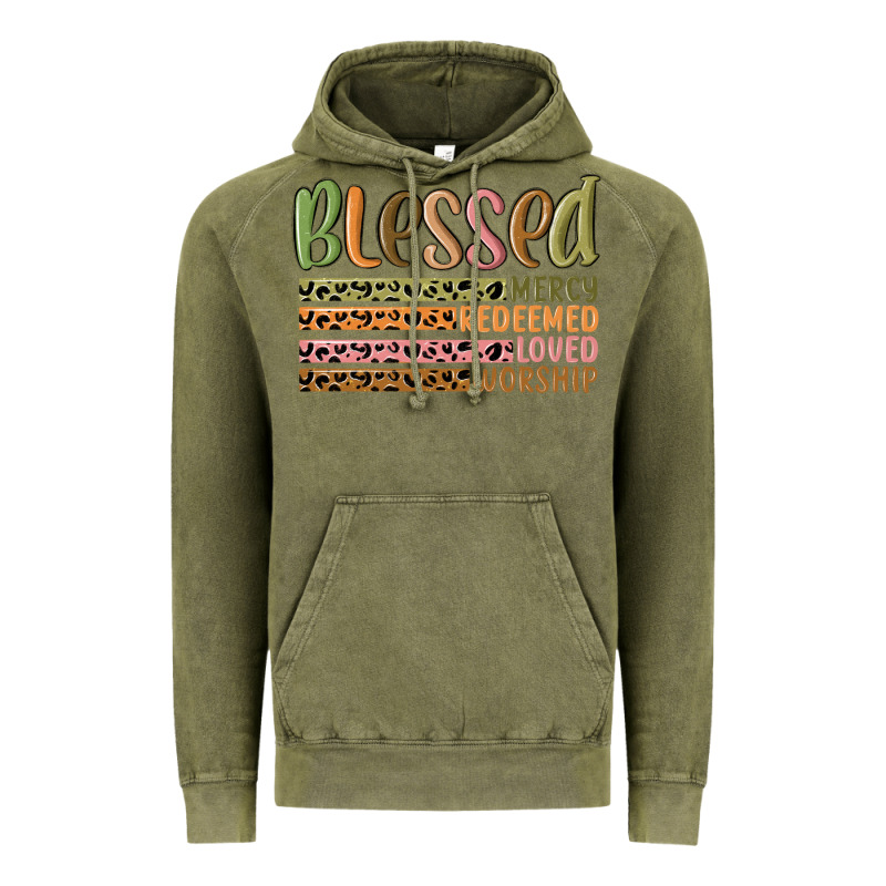 Retro Blessed Redeemed Quotes Vintage Hoodie by MaliasSmallBusiness | Teevron