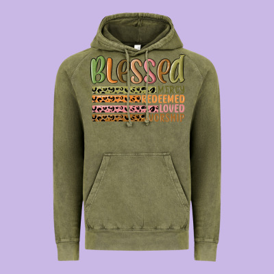 Retro Blessed Redeemed Quotes Vintage Hoodie Designed By Maliassmallbusiness