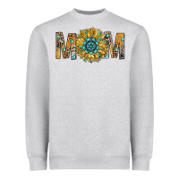 Heather Grey Western Mom With Gemstone And Sunflower Heavyweight Sweatshirt - BundleAndBundleShop