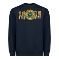 Navy Western Mom With Gemstone And Sunflower Heavyweight Sweatshirt - BundleAndBundleShop