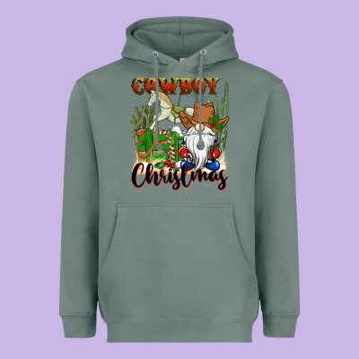 Cowboy Christmas Gnome Heavyweight Hoodie Designed By Cowgirlartshop