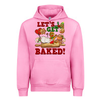 Fuchsia Pink let's get baked Urban Hoodie - FaDigitalArtStudio