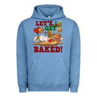 Pigment Pebble Blue let's get baked Urban Hoodie - FaDigitalArtStudio