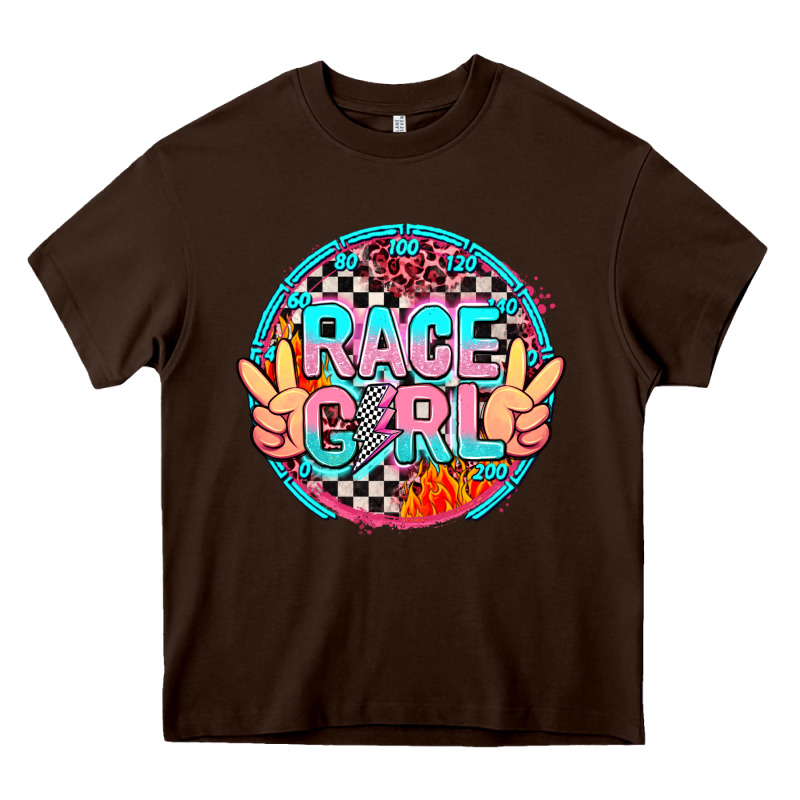 Race Girl With Leopard And Peace Hand Heavy Core Tee by AdoDesignShop | Teevron