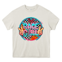 Cream race girl with leopard and peace hand Heavy Core Tee - AdoDesignShop