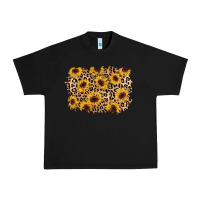 Black sunflower leopard background Urban Heavy Tee - AdoDesignShop