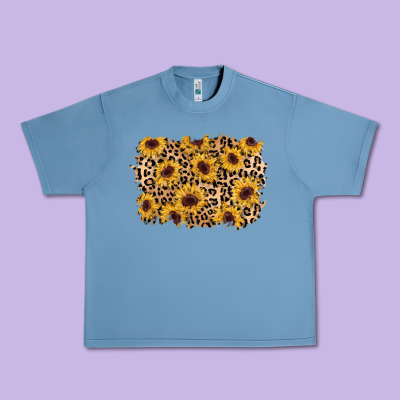 Sunflower Leopard Background Urban Heavy Tee Designed By Adodesignshop