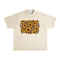 Sandshell sunflower leopard background Urban Heavy Tee - AdoDesignShop