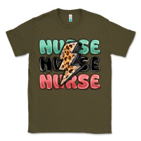 Army Green nurse leopard lightning bolt Classic Tee - MaliasSmallBusiness
