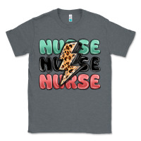 Charcoal Heather nurse leopard lightning bolt Classic Tee - MaliasSmallBusiness
