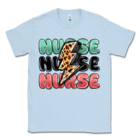 Dusty Blue nurse leopard lightning bolt Classic Tee - MaliasSmallBusiness