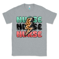 Heather Grey nurse leopard lightning bolt Classic Tee - MaliasSmallBusiness