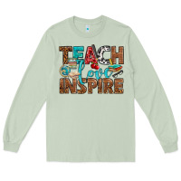 Matcha Teach Love Inspire With Leopard Long Sleeve Tee - BundleAndBundleShop