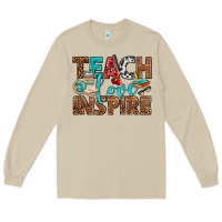 Mushroom Teach Love Inspire With Leopard Long Sleeve Tee - BundleAndBundleShop