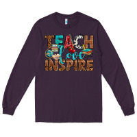Plum Teach Love Inspire With Leopard Long Sleeve Tee - BundleAndBundleShop