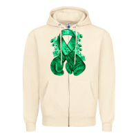 Sandshell Emerald green ribbon Liver Cancer boxing gloves Zipper Hoodie - NancyCooperArtShop